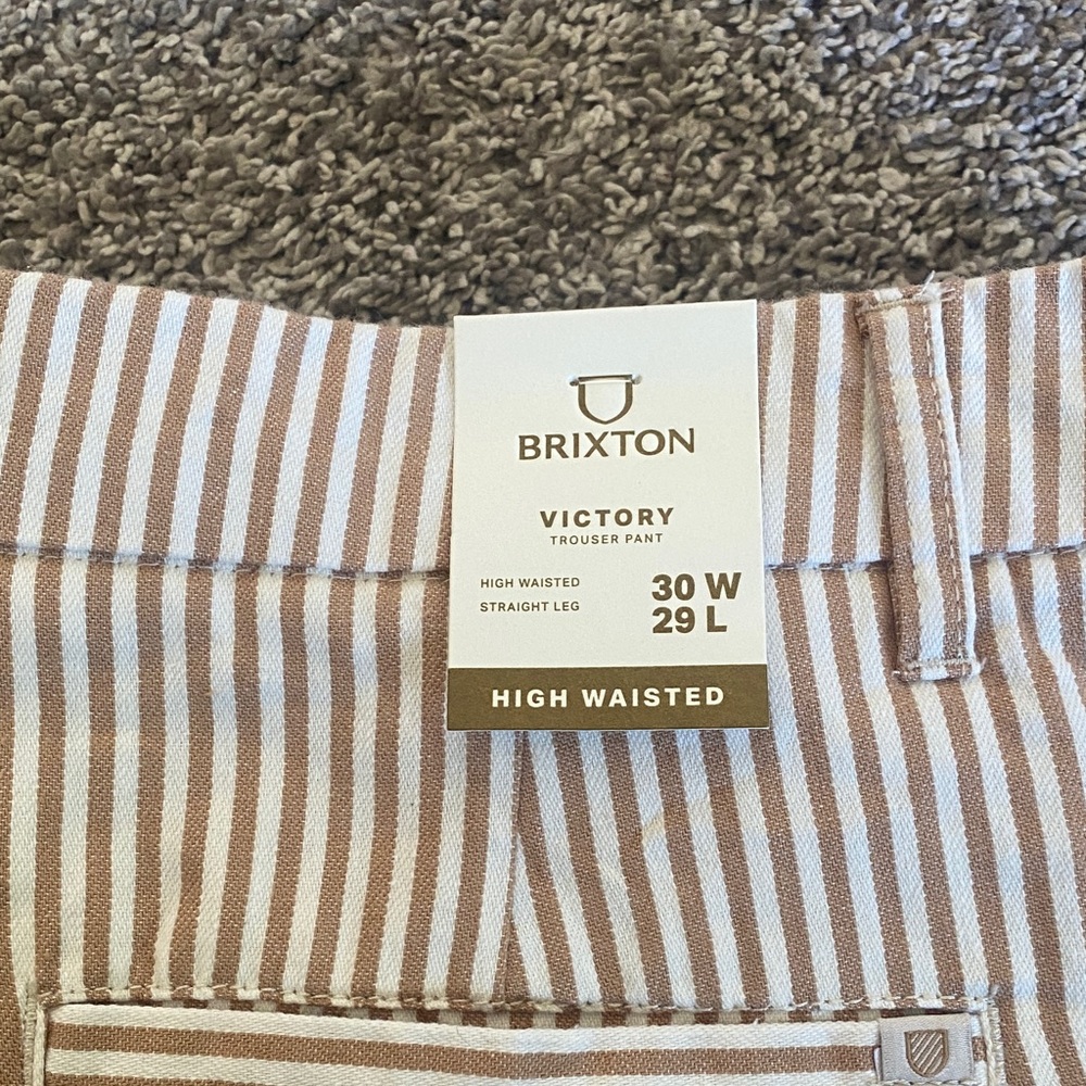 Brixton Vertical Striped Tan Chinos - Picture 2 of 4